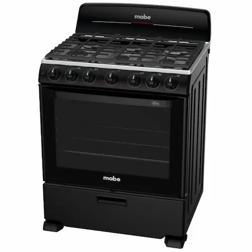 estufa a gas de color negro